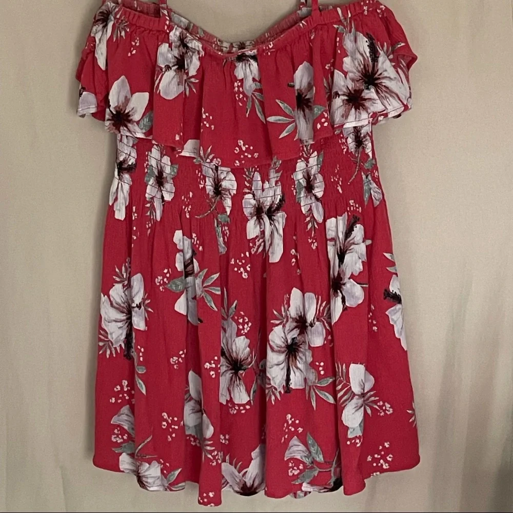 Revolve JACK by BB Dakota Off Shoulder Smocked Hibiscus Dress (M EUC) - Picture 4 of 4